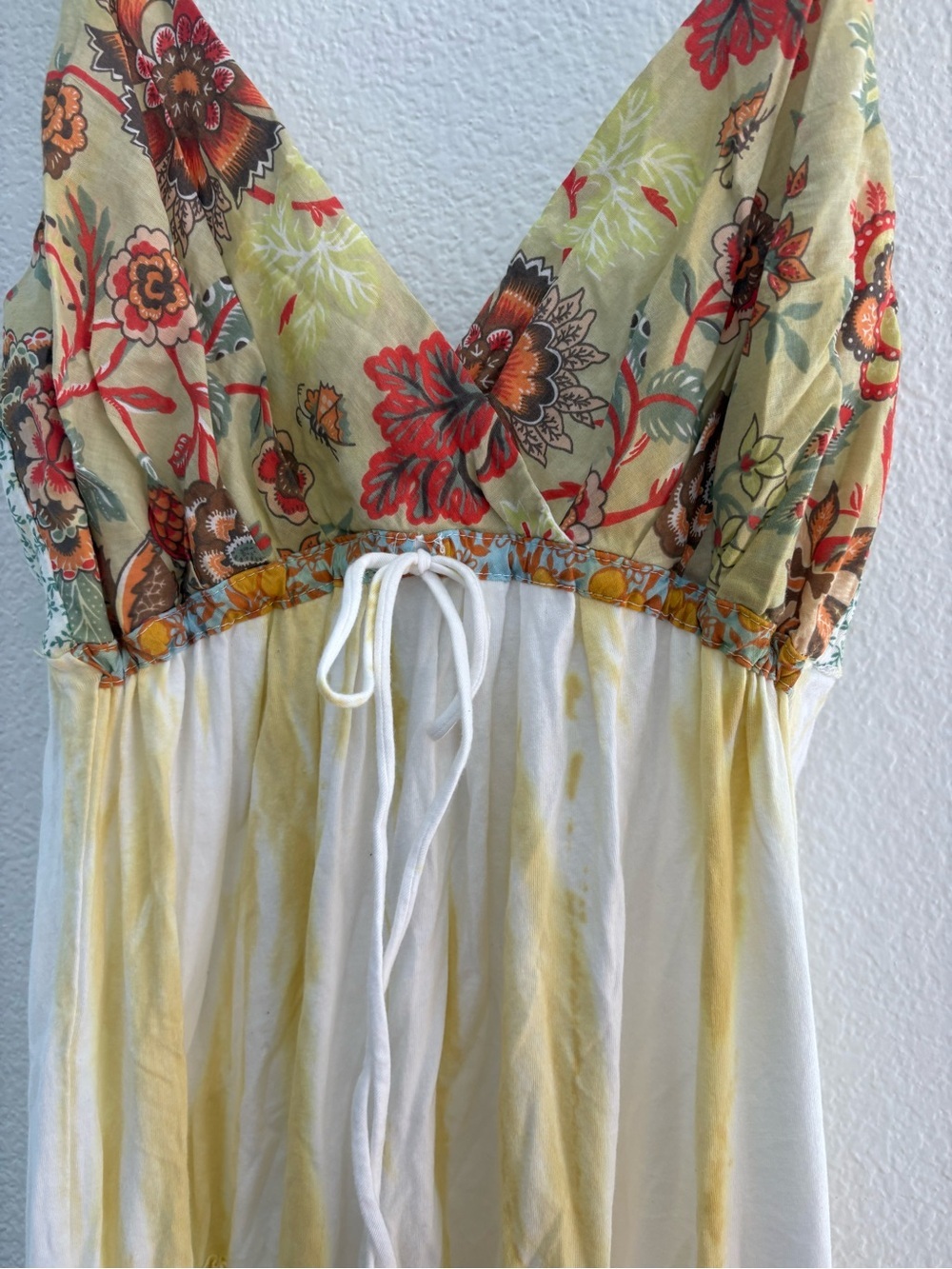 Language Yellow Floral Boho Midi Dress - Picture 2 of 4